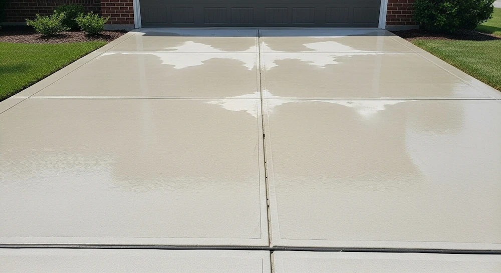 Concrete Floor After Power Washing Process in Tampa Bay